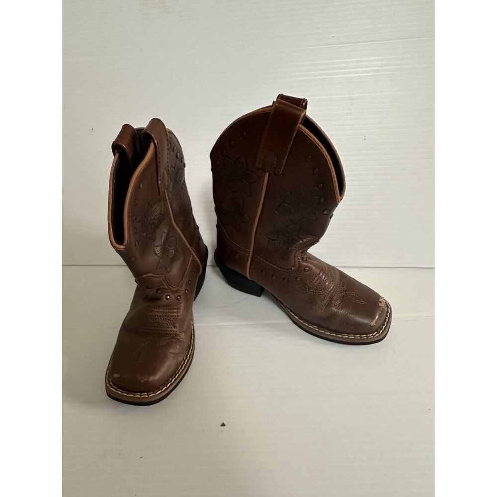 Smokey Mountain Girl's 8.5 Floralie Cowboy Boots Western Leather Embroidered